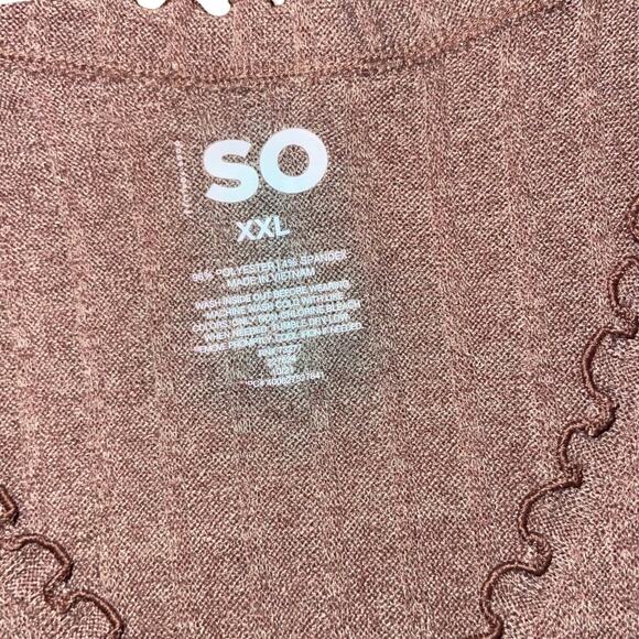 SO Goods For Life Bundle 2 Tops Ribbed Short Sleeve Scallop Trim Size XXL Y2K - Picture 7 of 7